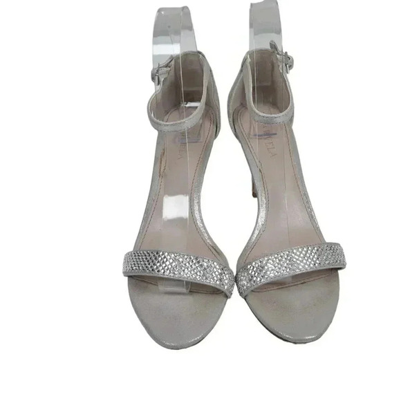 Carvela  Stiletto Heel Sandals Silver Metallic Sling back Size 37 - Picture 7 of 15